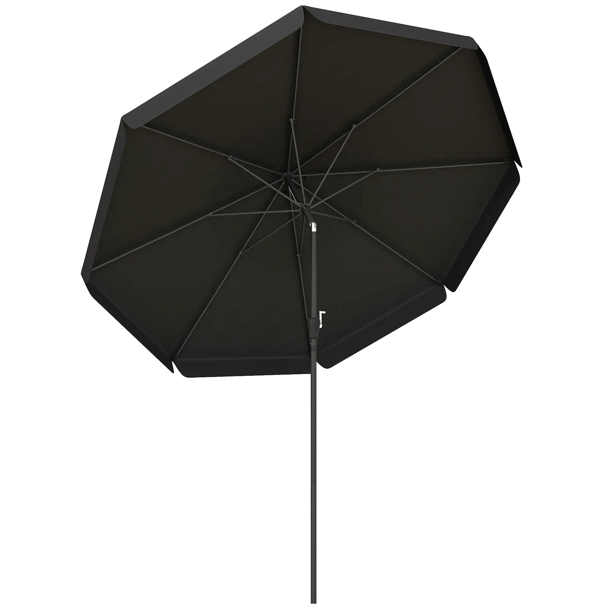 8.5 ft Round Patio Umbrella, Tilt and Crank, Black Sun Umbrellas at Gallery Canada