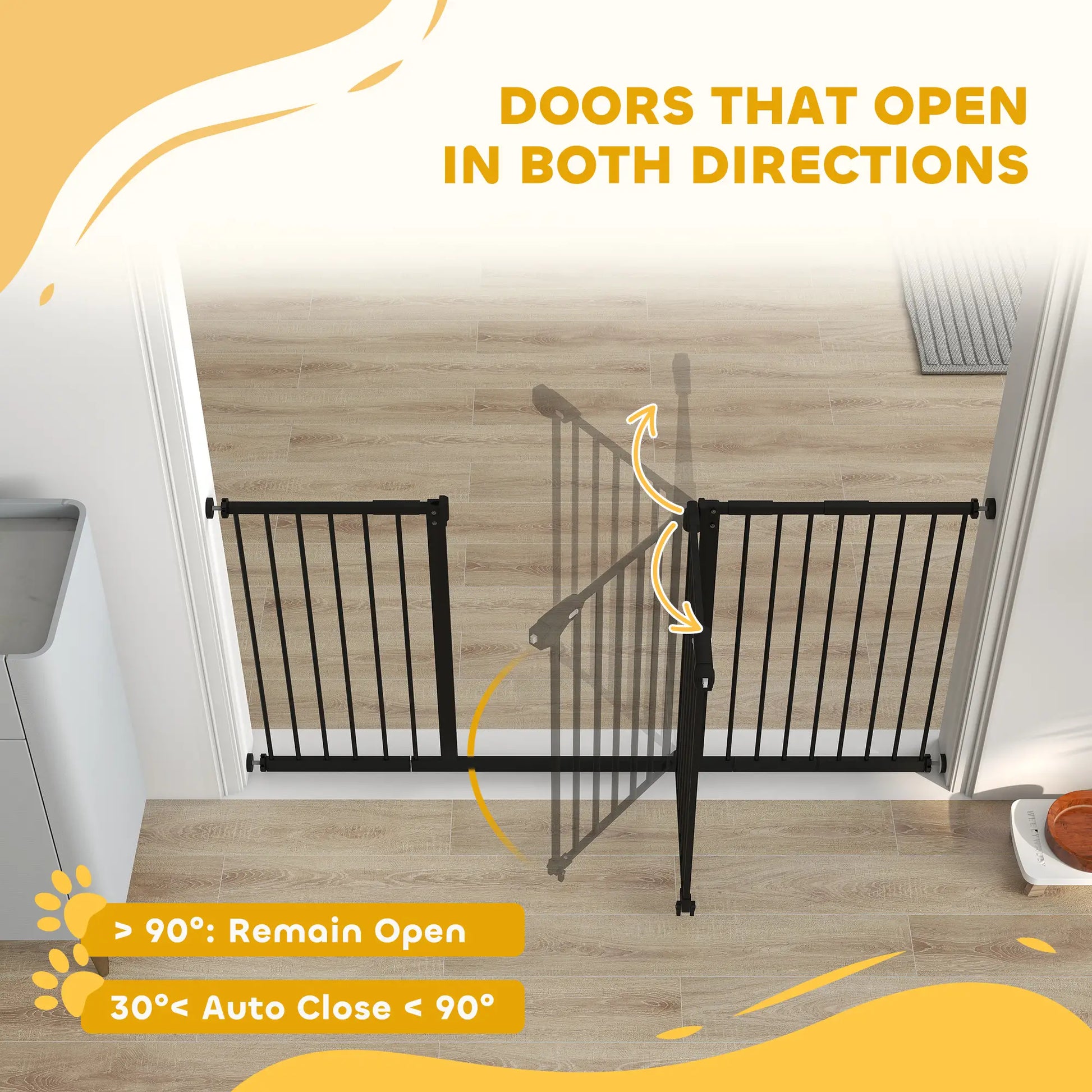 Pet Gate with Door, 30 Inch Tall, Includes Extensions Kit, Black Houses, Kennels & Pens at Gallery Canada