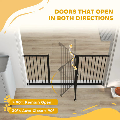 Pet Gate with Door, 30 Inch Tall, Includes Extensions Kit, Black Houses, Kennels & Pens at Gallery Canada