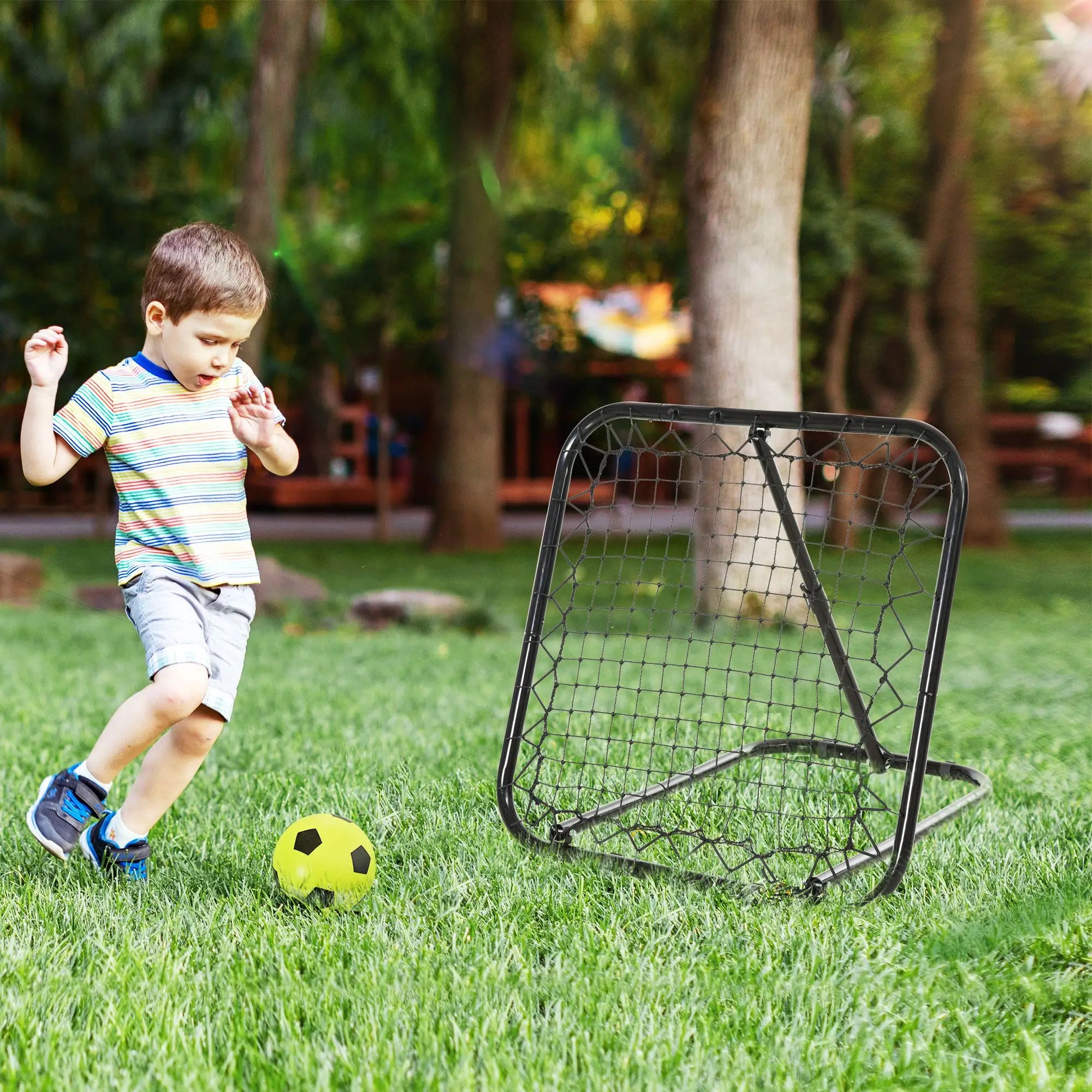 Soccer Rebounder Net, 3' x 3', Angle Adjustable, Quick Folding, Kickback Target Football at Gallery Canada