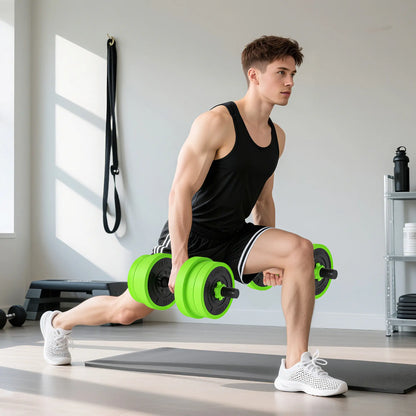44lbs Adjustable Weight Dumbbell Set, Barbell, Kettlebell, Push Up Stand, Green Dumbbells & Barbells at Gallery Canada