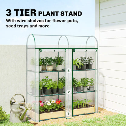 3 Tier Mini Greenhouse, 56.3" x 18.1" x 64.6", Clear Portable Greenhouses at Gallery Canada