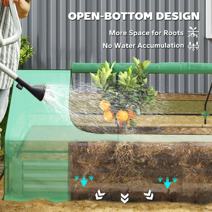 8.6 x 3 x 1ft Raised Garden Bed, Mini Greenhouse, Galvanized Cover, Green Galvanized Planter Boxes at Gallery Canada