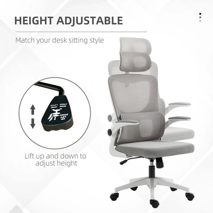 Ergonomic Office Chair, Auto-Adaptive Lumbar Support, Adjustable Headrest, Grey Executive & Manager Chairs at Gallery Canada