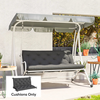 2 Seater Garden Bench Cushion, Thick Outdoor Non-Slip, 47" x 43" x 5", Black Patio Chair Cushions at Gallery Canada