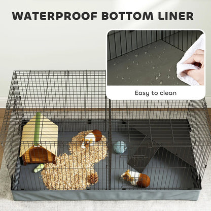 Guinea Pig Cage, Removable Top, 2 Areas, Waterproof Liner, Ramp, Perch Houses & Habitats at Gallery Canada