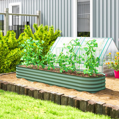 7.9 x 2 x 1ft Galvanized Raised Garden Bed Kit, Metal Planter Box, Green