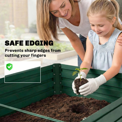 Set Of 2 Galvanised Raised Garden Bed, 6 x 3 x 2 ft, Green Galvanized Planter Boxes at Gallery Canada