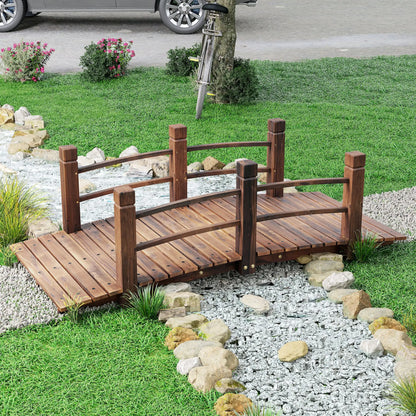 5FT Wood Garden Bridge, Outdoor Decorative Landscape, Stained Wood Garden Bridges at Gallery Canada