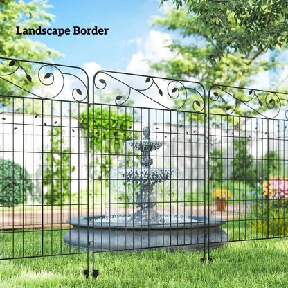 Outdoor Metal Garden Fence Panels, Animal Barrier, 4 Pack, Square Vines Garden Fences at Gallery Canada