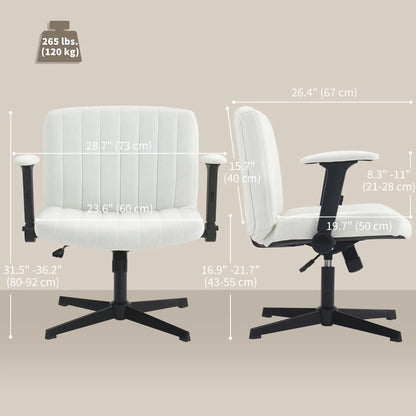 Criss Cross Chair, Flip-Up Armrests, Adjustable Height, Tilting, No Wheels, Beige Task Chairs at Gallery Canada