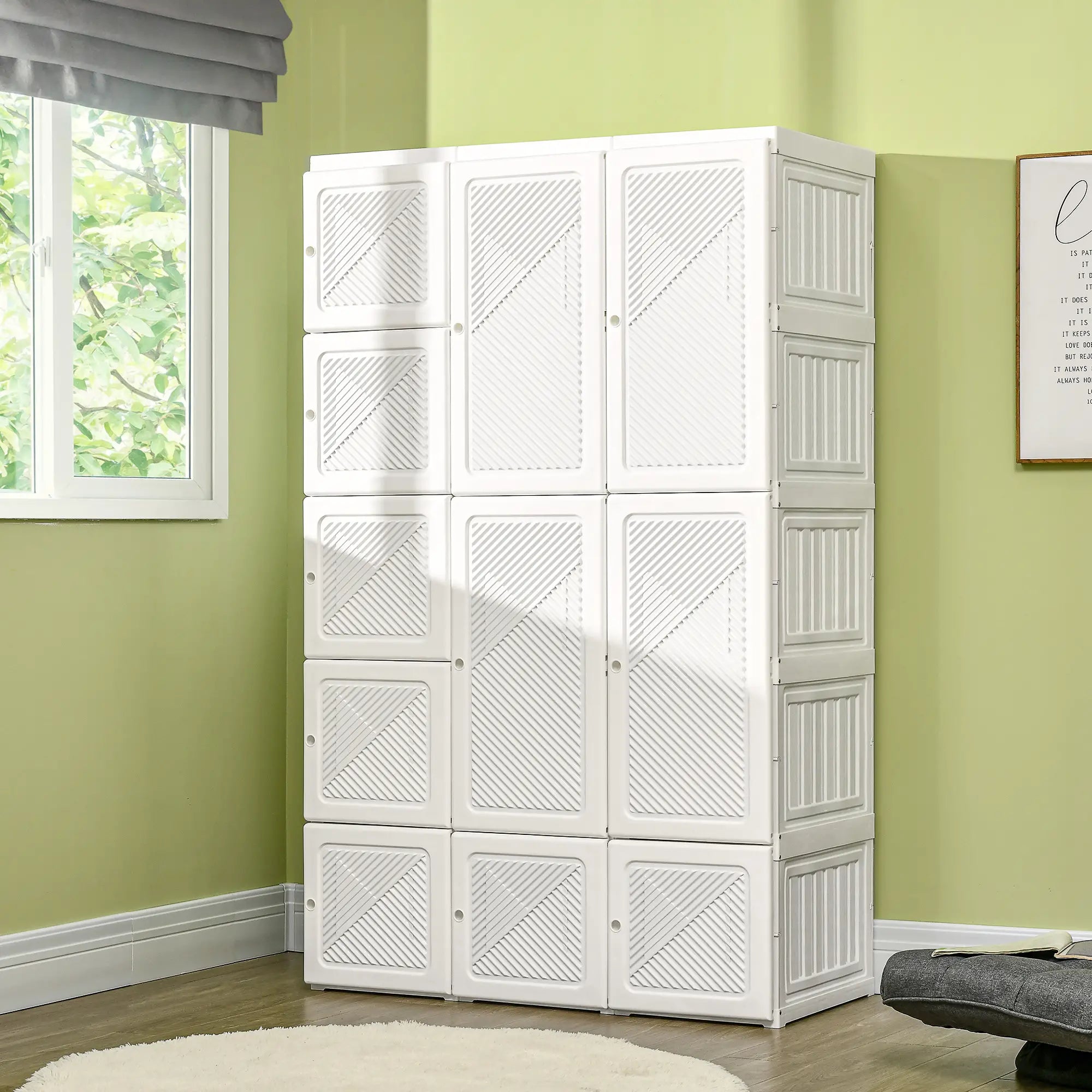 Portable Wardrobe Closet, 8 Cube Compartments, White Clothing Storage at Gallery Canada
