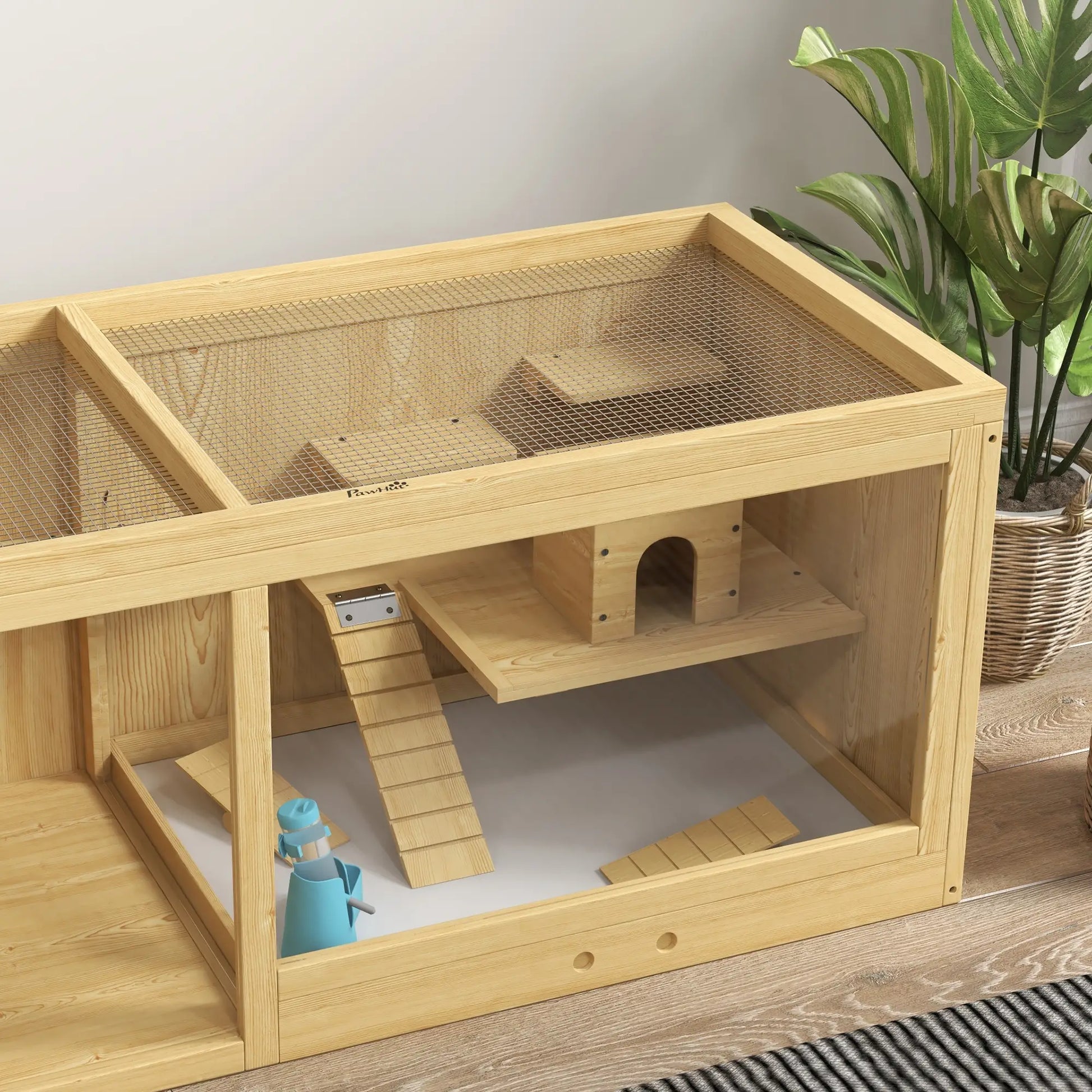 Large Wooden Hamster Cage, Multi-Layer Habitat with Pull-Out Tray Hamster Cages at Gallery Canada