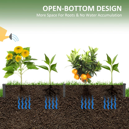 Garden Bed, 2 Planter Boxes, Non-Woven Fabric Liner, 96" x 24" x 10", Grey Raised Garden Beds at Gallery Canada