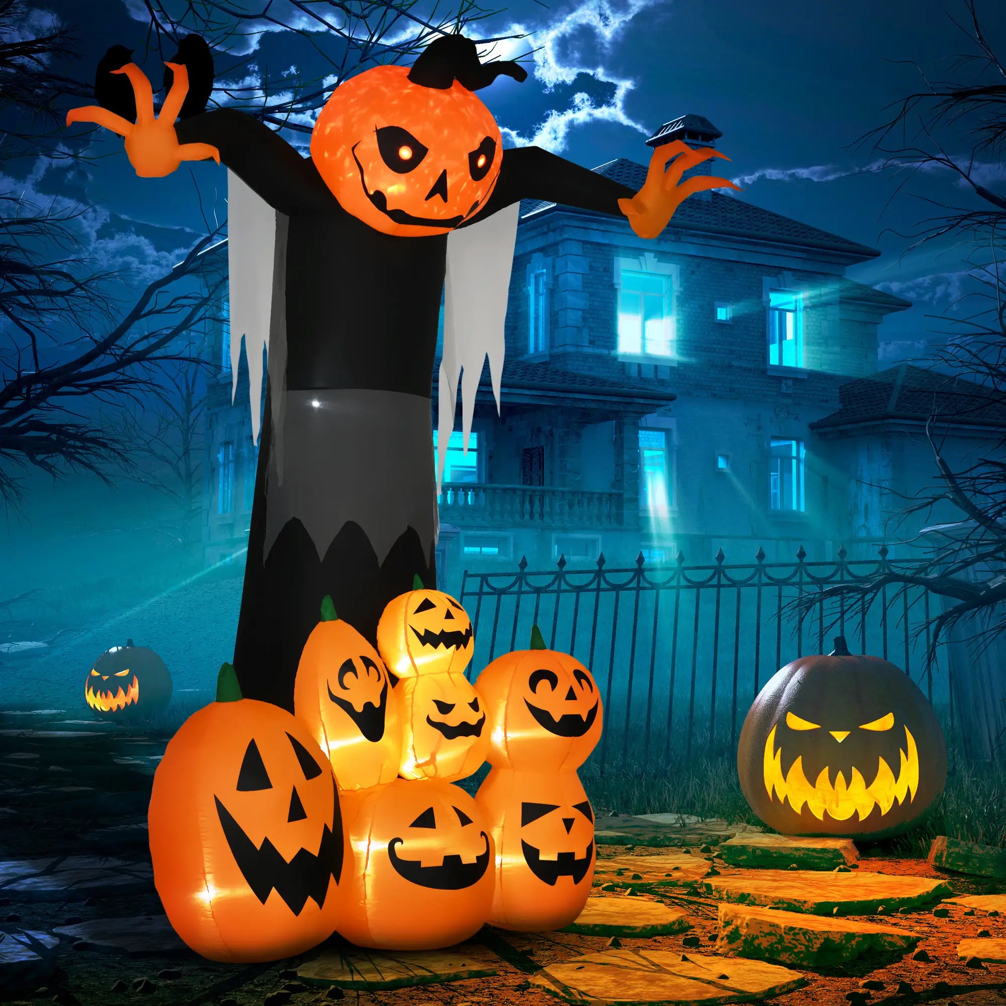 9ft Inflatable Halloween Pumpkin Ghost, Outdoor LED Display Halloween Decorations at Gallery Canada