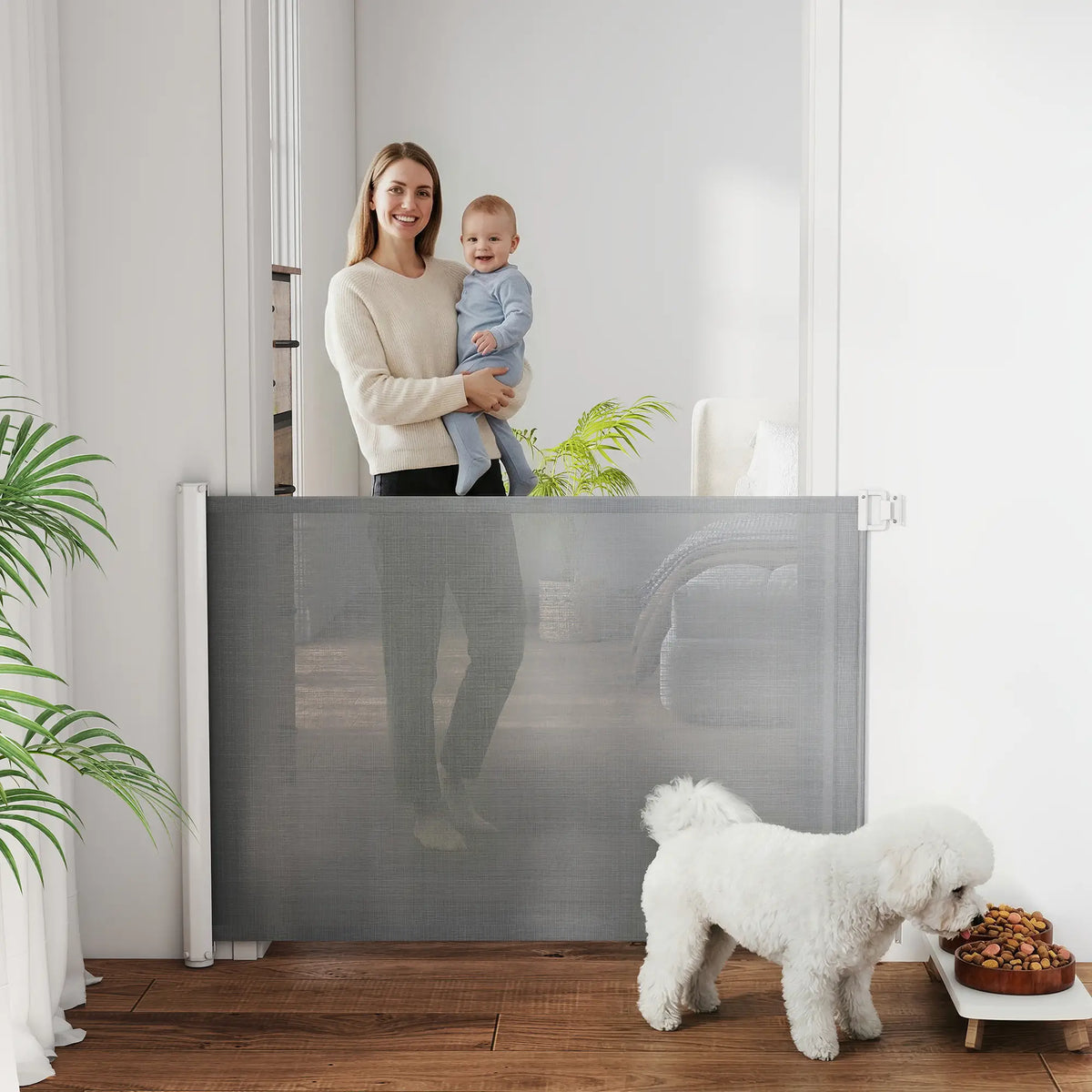Retractable Pet Safety Gate, Flexible for Stairways Doorways, Grey Houses, Kennels & Pens at Gallery Canada