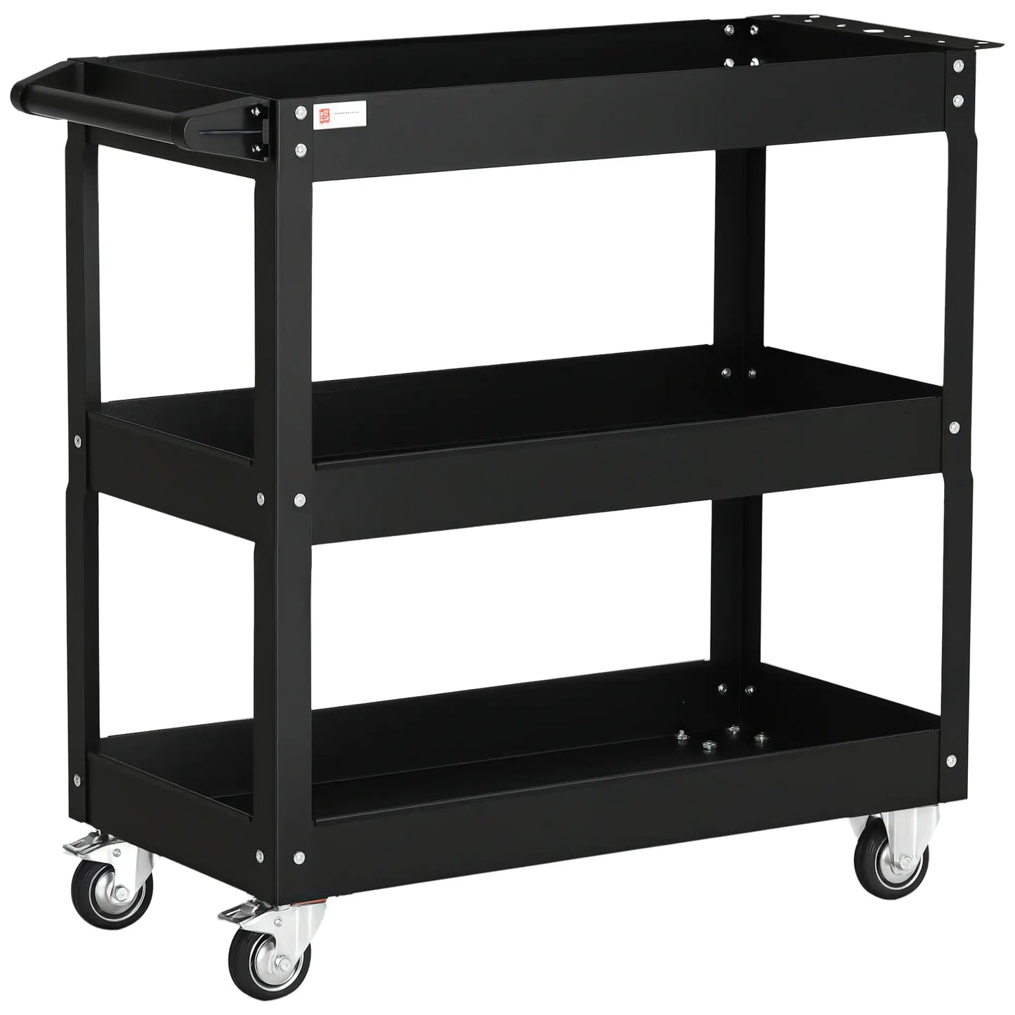 3 Tier Rolling Tool Cart, 330 LBS Capacity, Heavy Duty, Black Tool Organizers Black at Gallery Canada