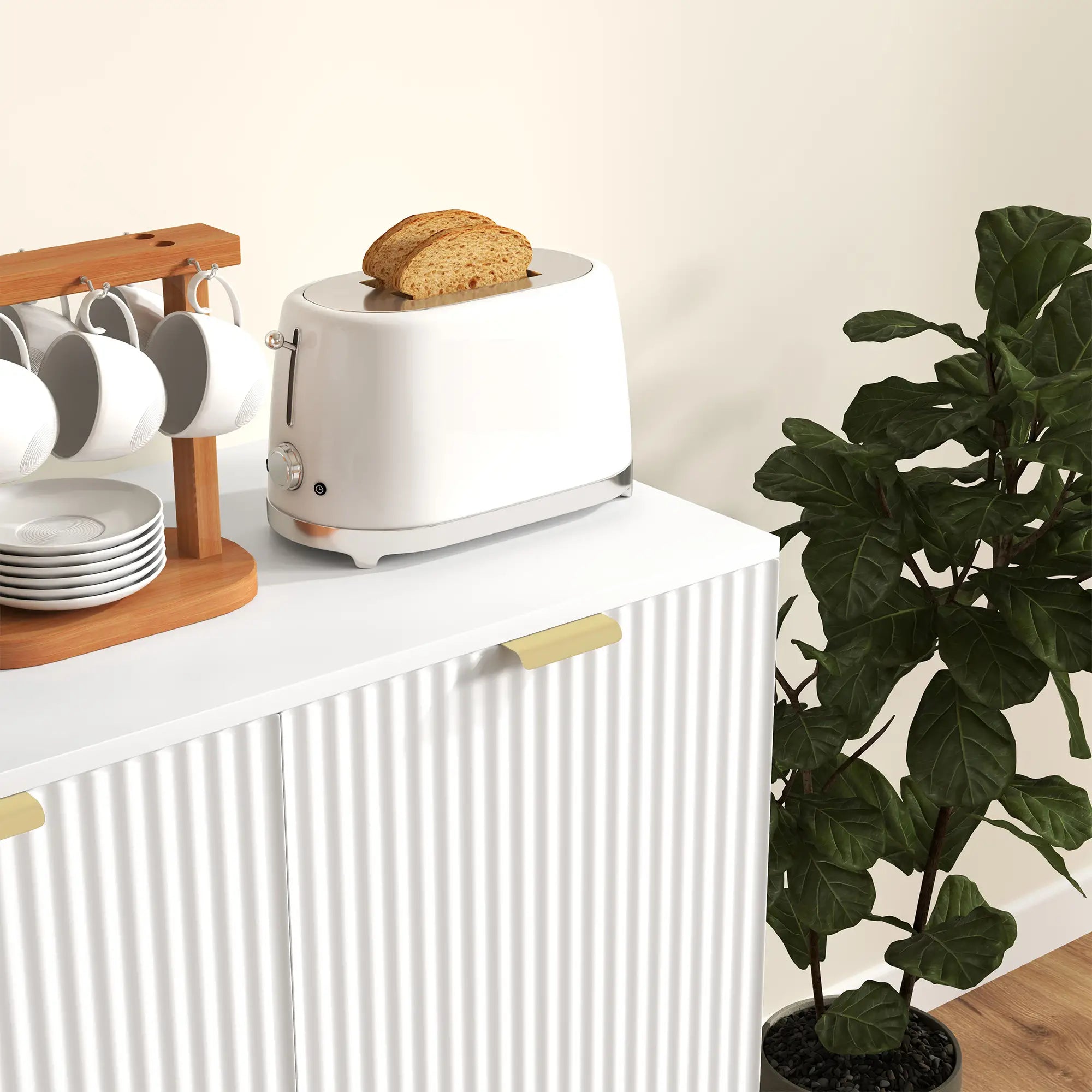 Modern Kitchen Storage Cabinet, Adjustable Shelves, Metal Legs, White Bar Cabinets at Gallery Canada