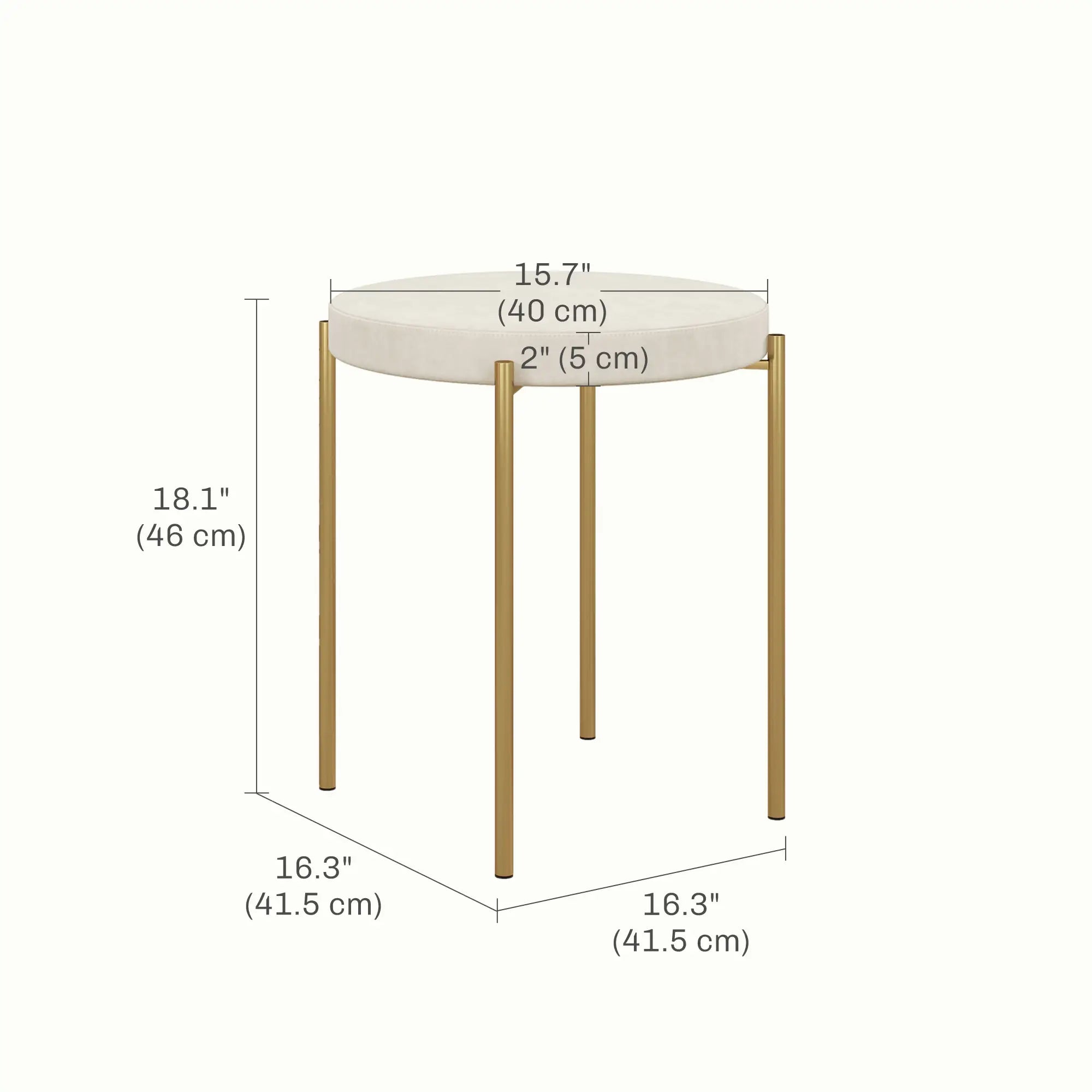 Round Backless Dining Chairs, Stacking Stools Set of 4, Cream White Dining Chairs at Gallery Canada