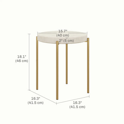 Round Backless Dining Chairs, Stacking Stools Set of 4, Cream White Dining Chairs at Gallery Canada