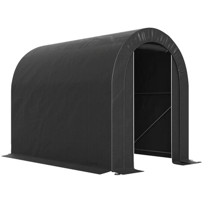 5' x 8' Outdoor Storage Shed, Heavy Duty Galvanized Steel, Black Car Shelters at Gallery Canada