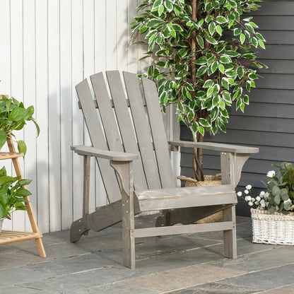 Wood Adirondack Chair, Outdoor Patio Chair, Slatted Design, Light Grey Patio Chairs at Gallery Canada