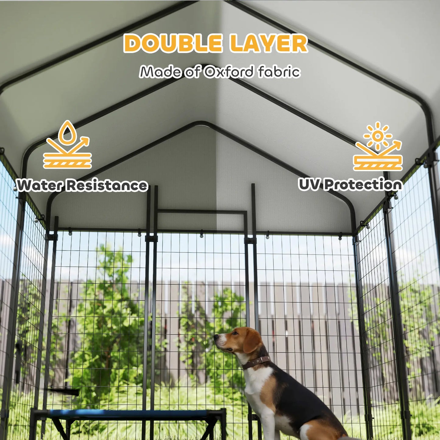 Outdoor Dog Kennel, Waterproof UV-Resistant Cover, 6' x 6' x 6' Dog Kennels at Gallery Canada