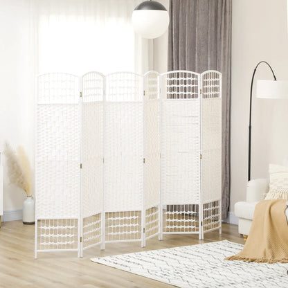 6 Panel Folding Room Divider, Portable Privacy Screen, White Room Dividers at Gallery Canada