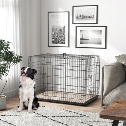 41" Folding Metal Dog Crate, 2 Doors, Removable Tray, Black Houses, Kennels & Pens at Gallery Canada