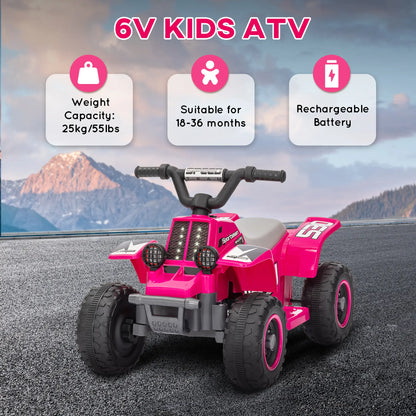 6V Kids ATV Quad, 4 Wheeler Electric Ride On Car, Pink Electric Toy Cars at Gallery Canada