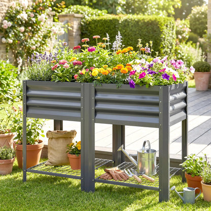 Raised Garden Bed With Legs, 31.5", Elevated Planter Box, Dark Grey Elevated Garden Beds at Gallery Canada