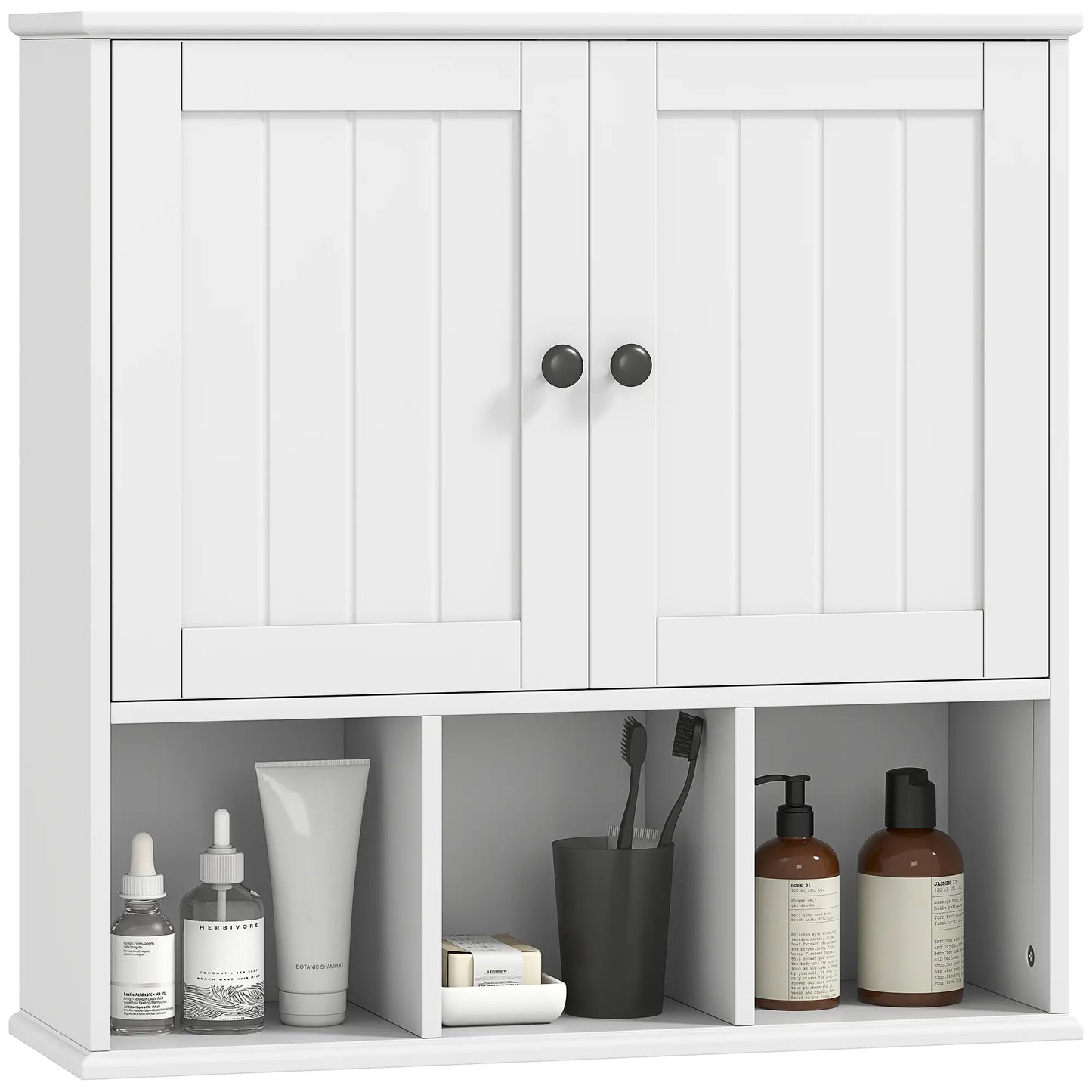 Farmhouse Wall Mounted Medicine Cabinet, Adjustable Shelf, White Wall Mounted Cabinets at Gallery Canada