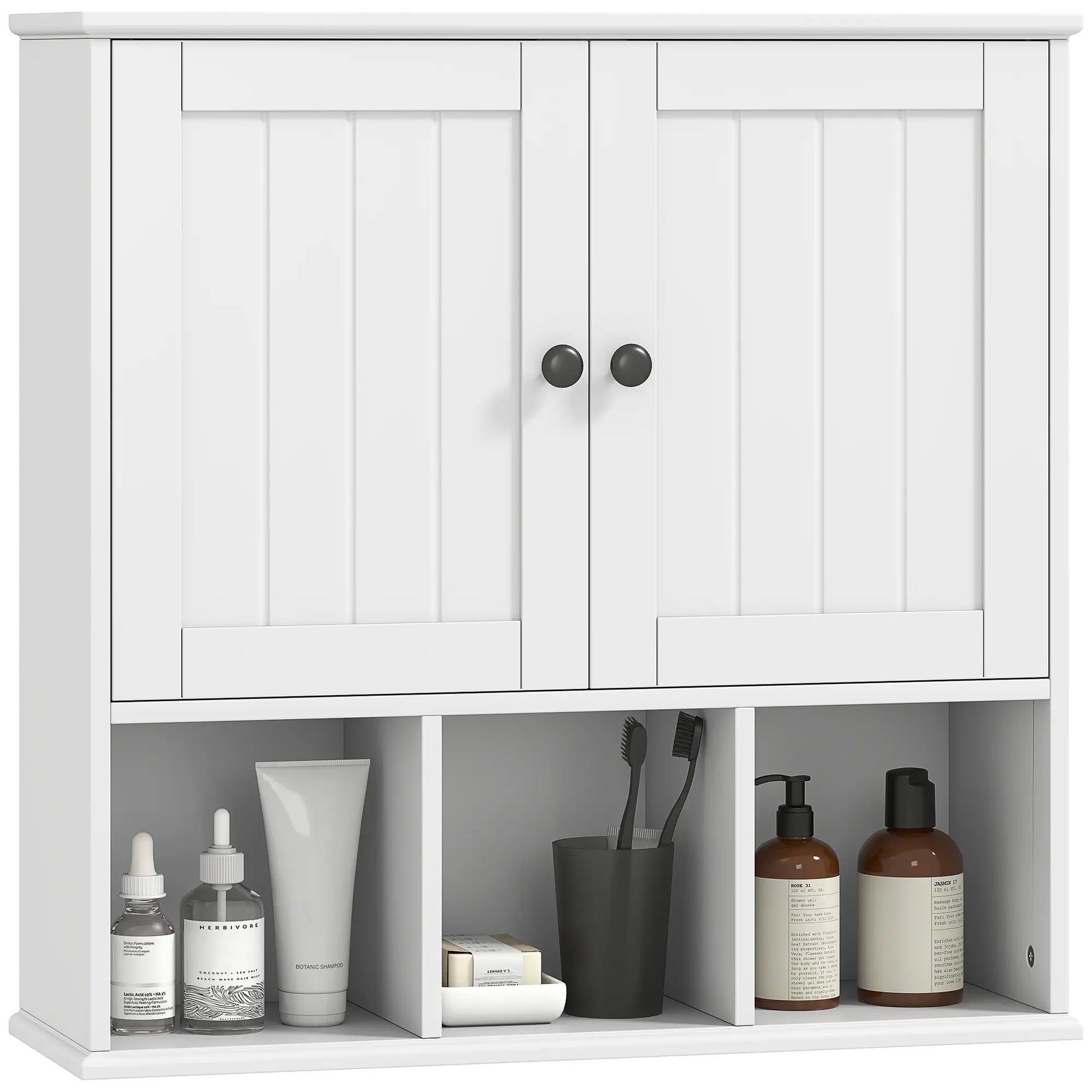 Farmhouse Wall Mounted Medicine Cabinet, Adjustable Shelf, White Wall Mounted Cabinets at Gallery Canada