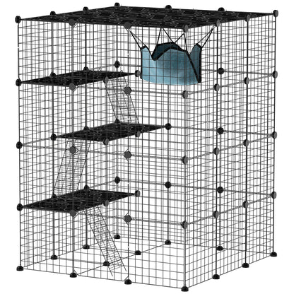4 Tier DIY Cat Cage, Indoor Catio for 1-3 Cats, Black Outdoor Cat Enclosures at Gallery Canada