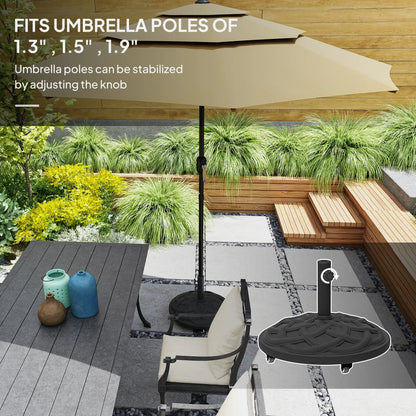 Round Patio Umbrella Base With Wheels, 44 Lbs Resin Stand, 1.3"/1.5"/1.9" Poles, Black Umbrella Bases at Gallery Canada