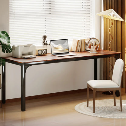 79 Inch Computer Desk, Metal Legs, Rustic Brown Computer Desks at Gallery Canada