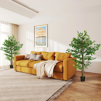 Set of 2 5ft Artificial Trees Ficus, Indoor Outdoor Fake Plants with Pot, for Home Decor Artificial Trees at Gallery Canada