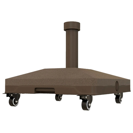 Square Parasol Base, Portable with Wheels, Water or Sand Filled, for Φ0.75", Φ1.5" Poles, Brown Umbrella Bases Brown at Gallery Canada