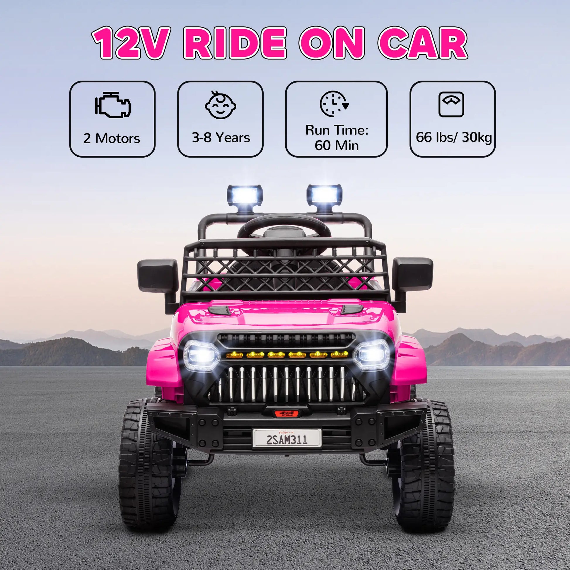 12V Ride On Truck, Electric Car For Kids, Pink Electric Toy Cars at Gallery Canada
