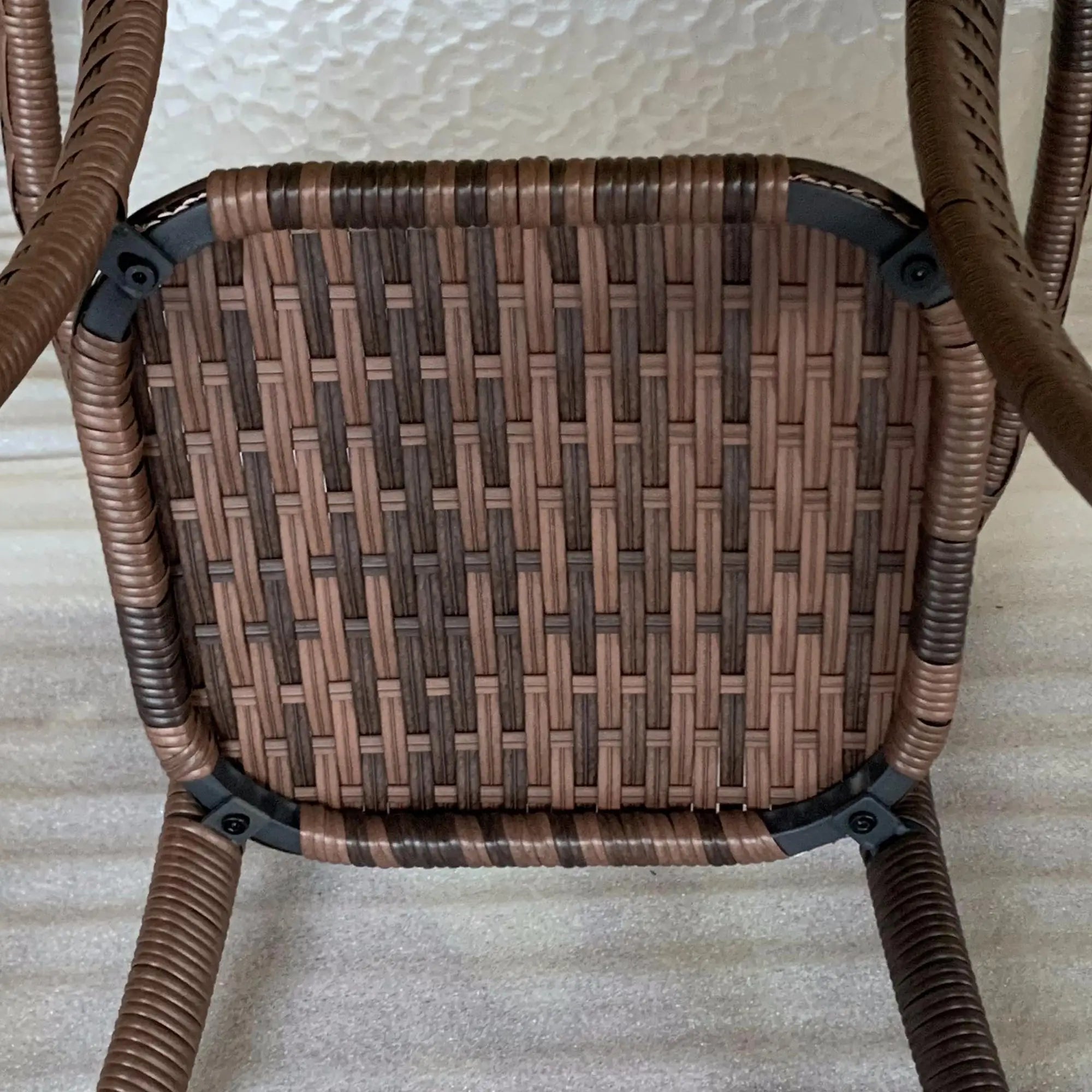 Outdoor Coffee Table With Storage Shelf, Wicker Side Table, Water-Ripple Glass Top, Mix Brown Patio Side Tables at Gallery Canada