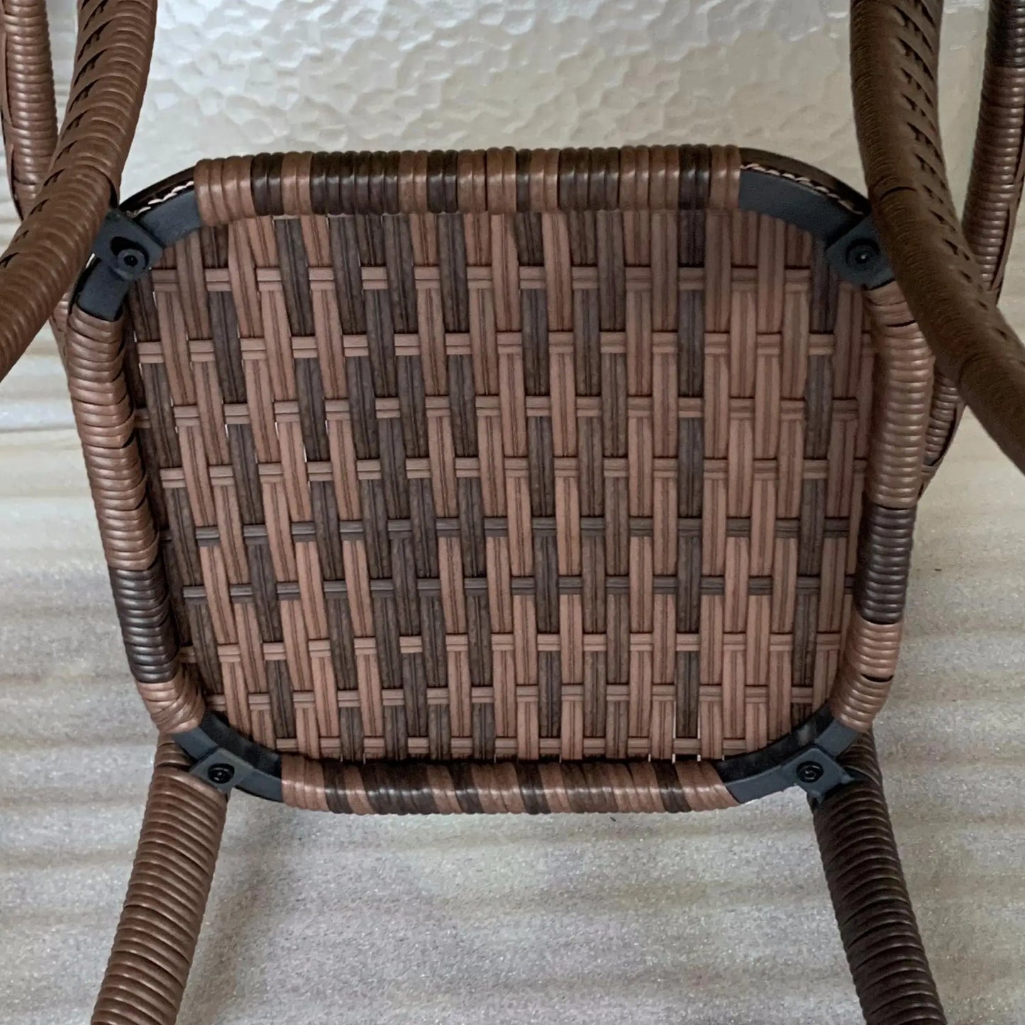 Outdoor Coffee Table With Storage Shelf, Wicker Side Table, Water-Ripple Glass Top, Mix Brown Patio Side Tables at Gallery Canada