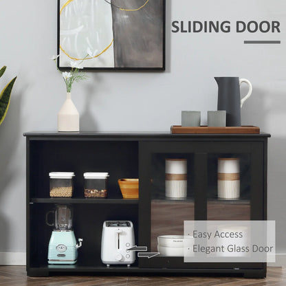 Modern Kitchen Sideboard, Stackable Storage Cabinet, Sliding Glass Door, Black Bar Cabinets at Gallery Canada