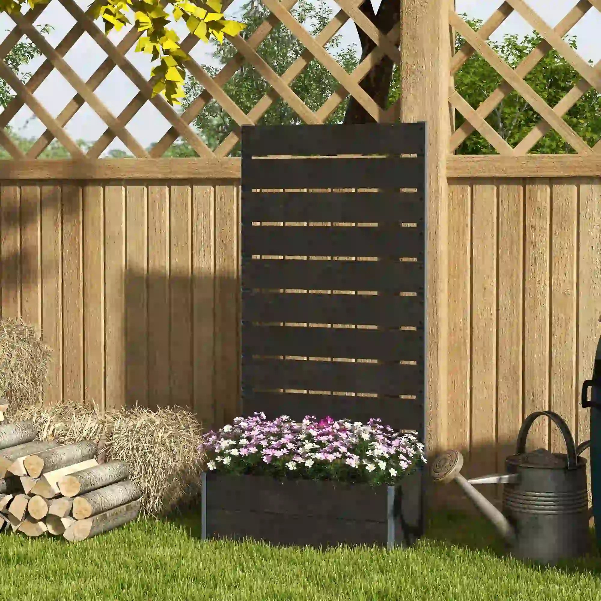 Raised Garden Bed With Trellis, Elevated Planter Box, 28