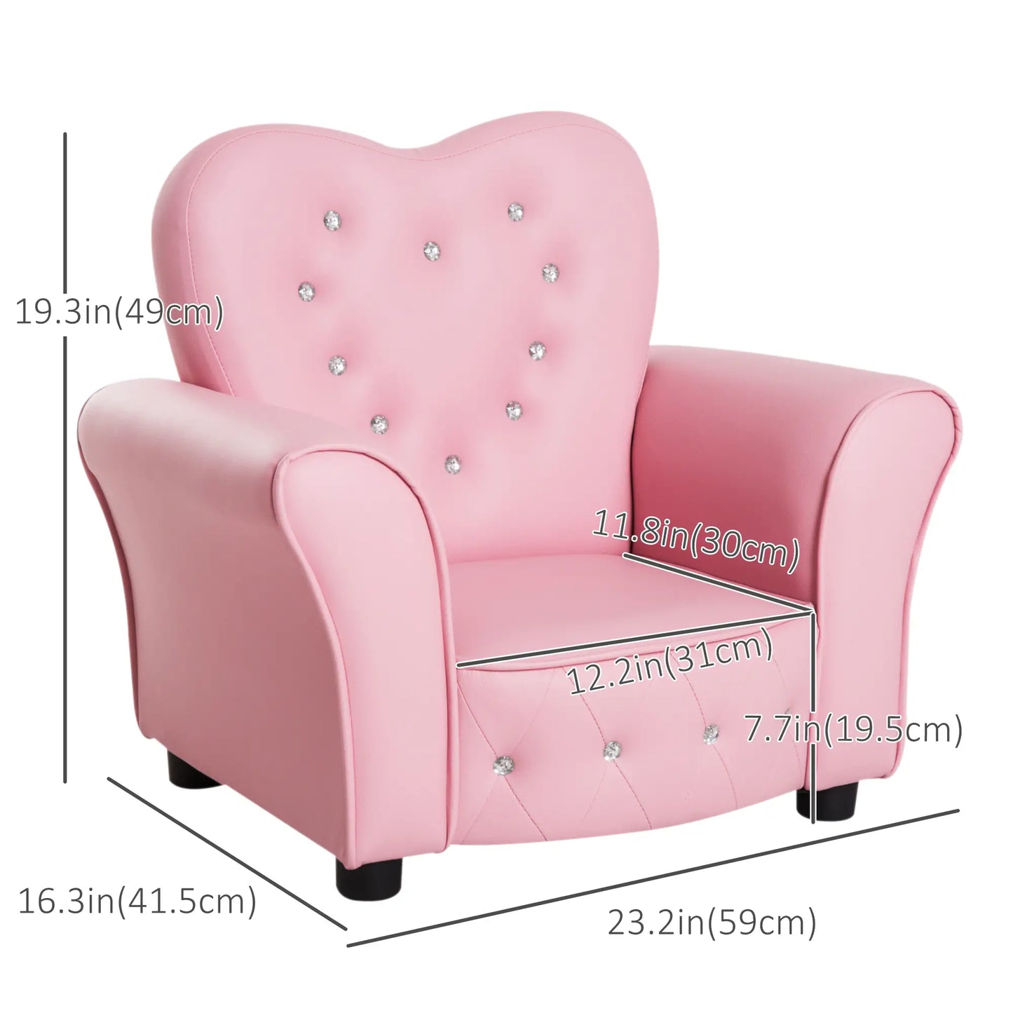 Kids Mini Princess Sofa, Toddler Chair, Upholstered Tufted Armchair, Pink Kids Chairs & Seating at Gallery Canada
