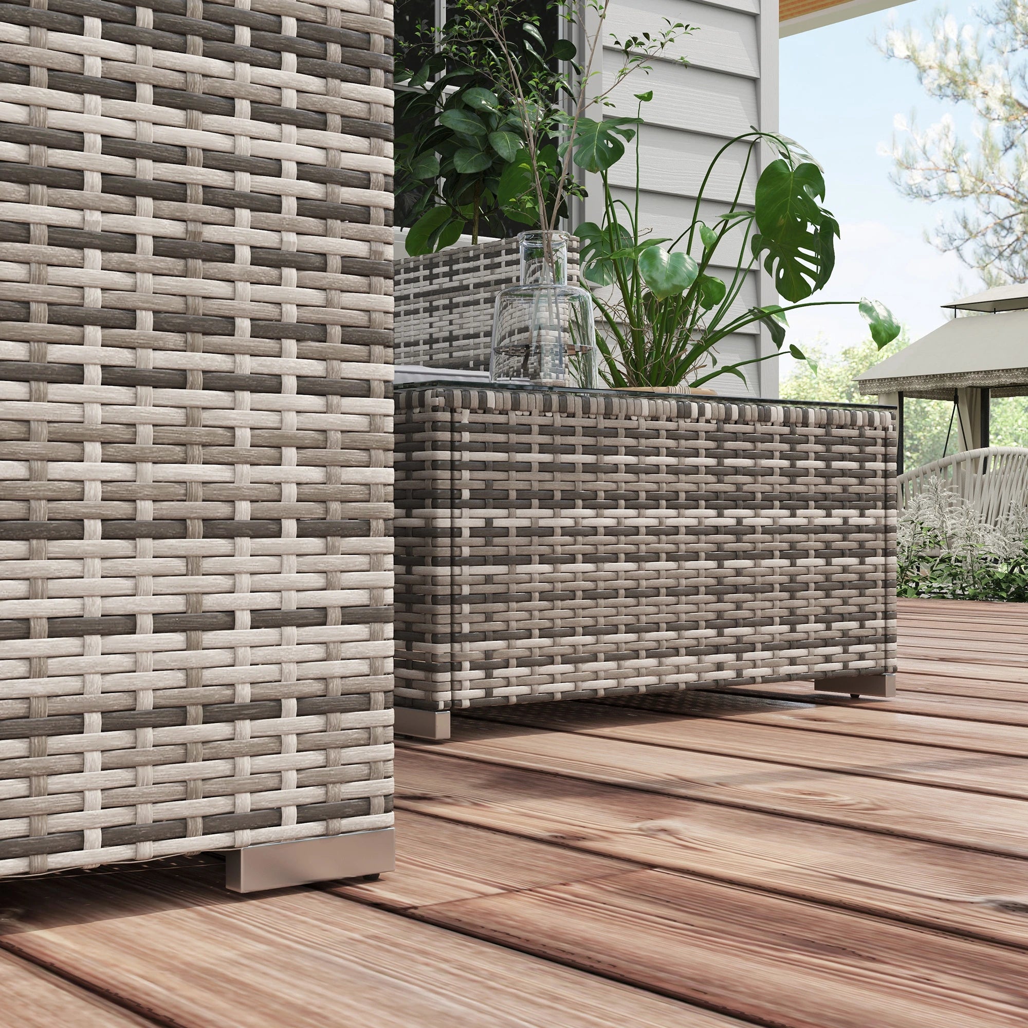 4-Piece Rattan Wicker Outdoor Furniture Set, Grey Patio Furniture Sets at Gallery Canada