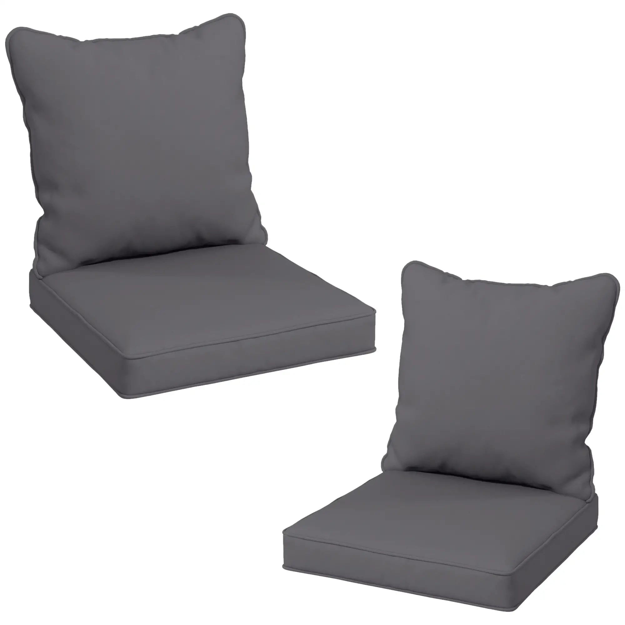 Seat Cushion Back Pillows Set of 2, Patio Chair Cushions, Dark Grey Patio Chair Cushions at Gallery Canada
