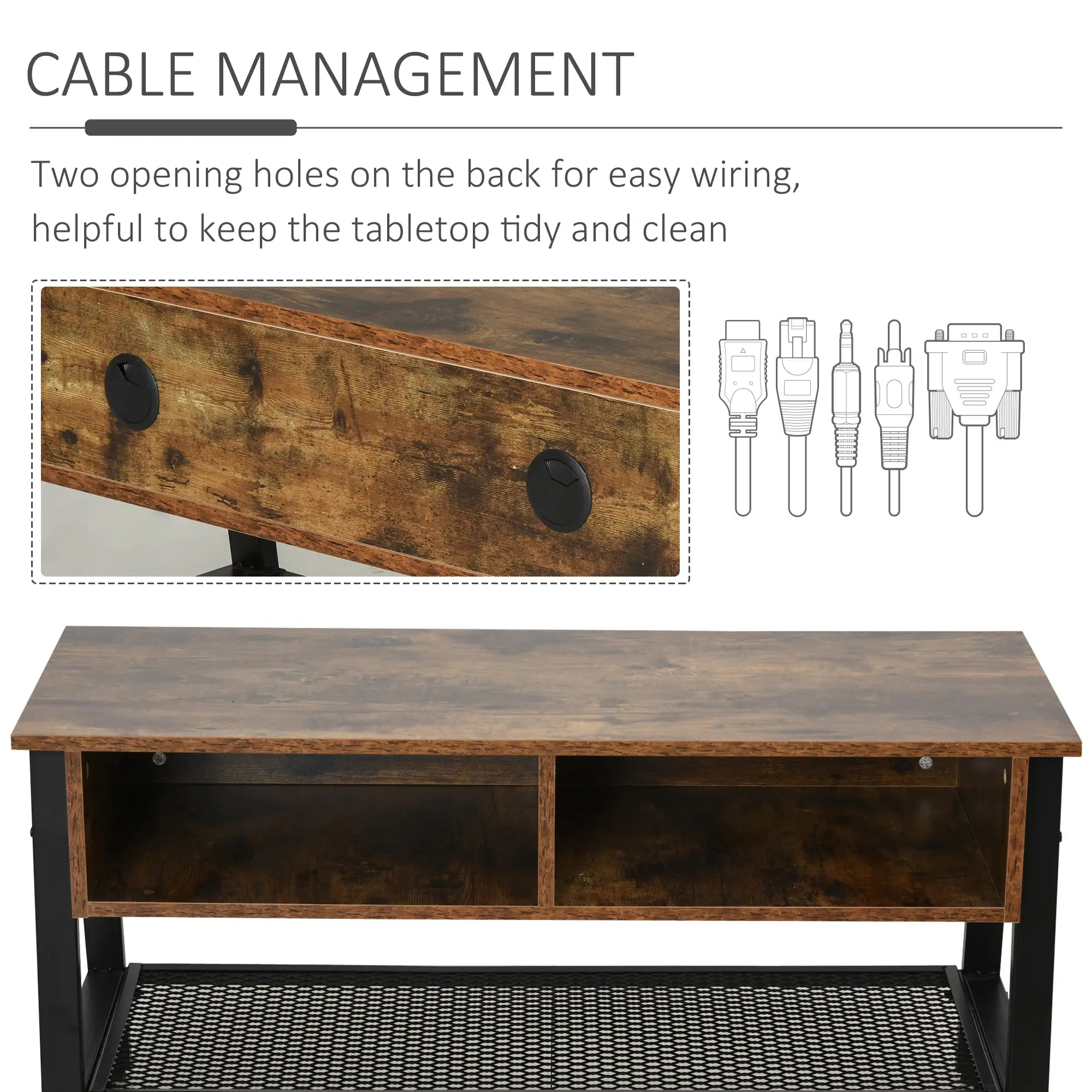 Industrial TV Stand, Console for 45'' Flat Screen, Rustic Brown TV Stands at Gallery Canada