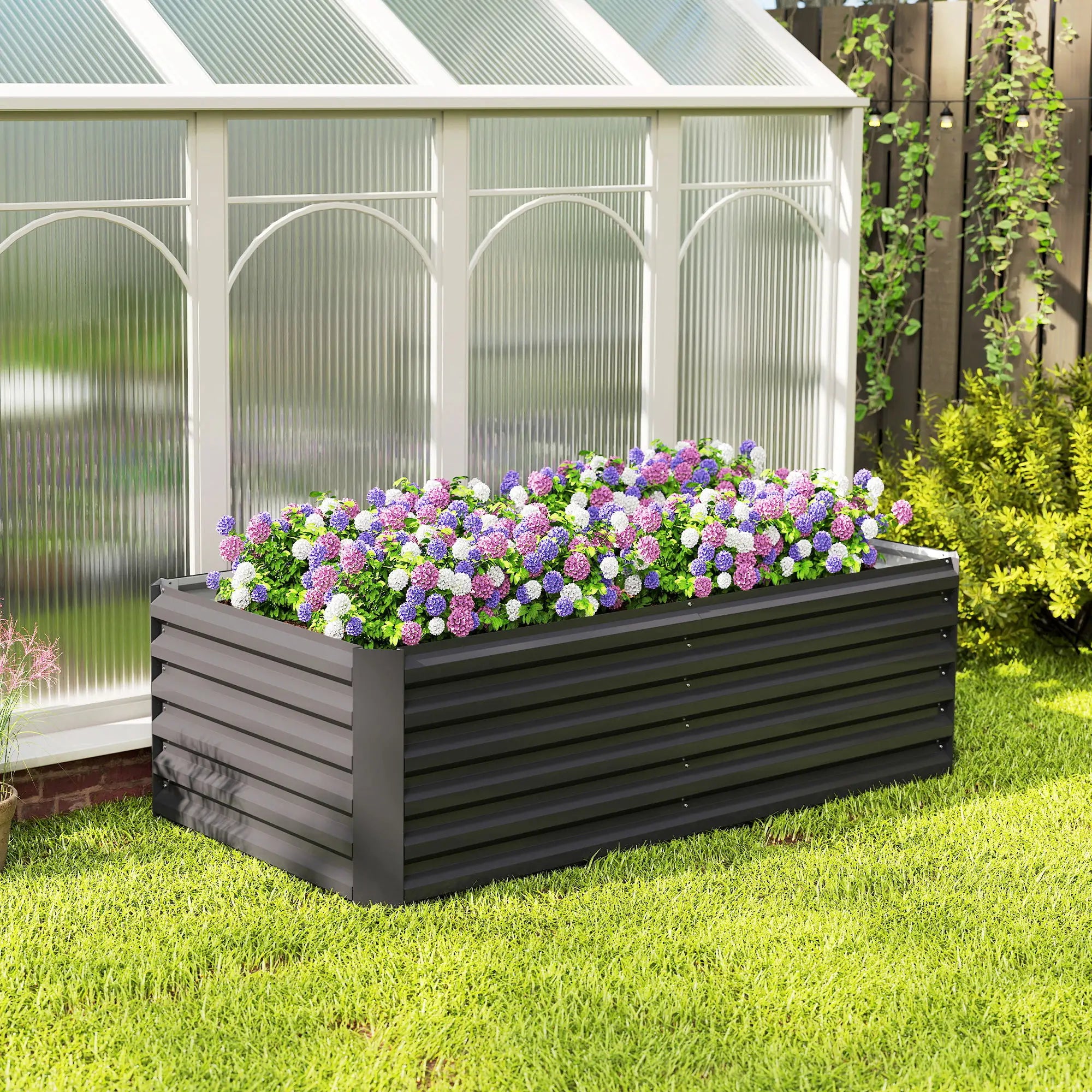 6' x 3' x 2' Raised Garden Bed, Galvanized Planter Box, Dark Grey Galvanized Planter Boxes at Gallery Canada