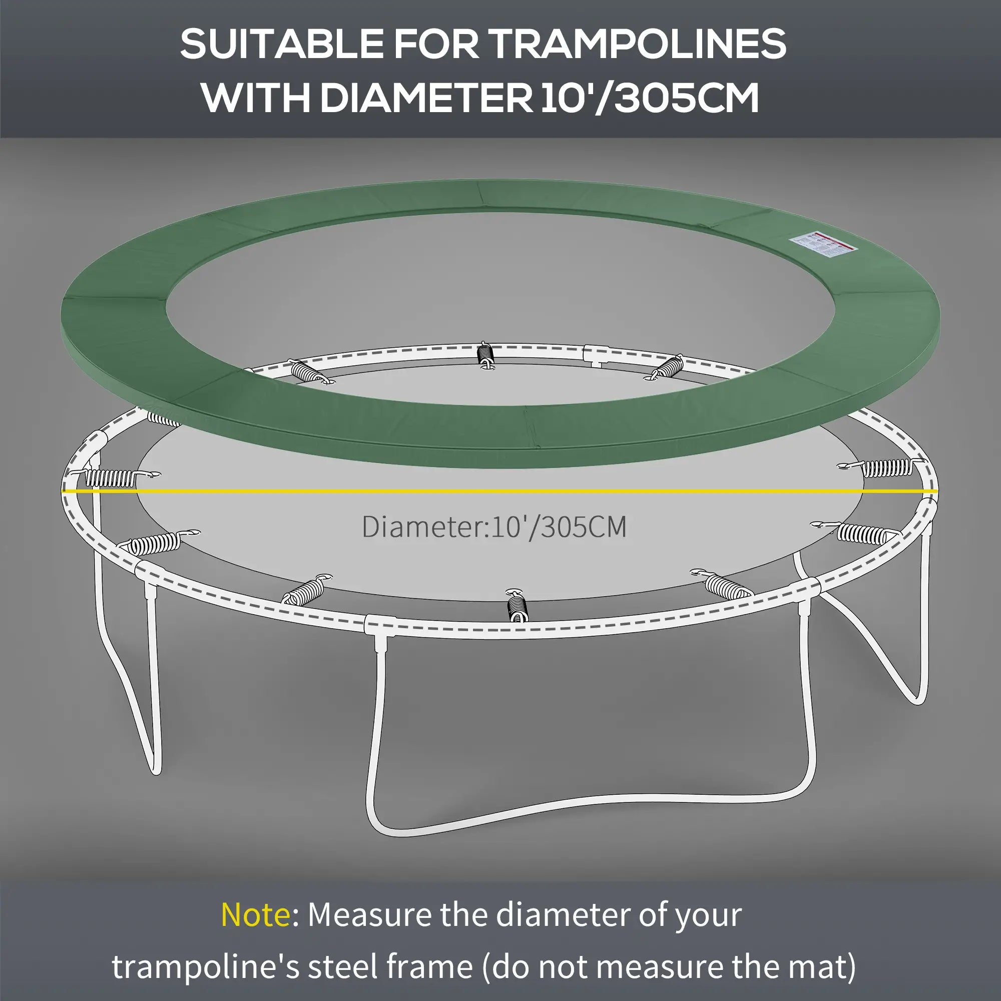 10ft Trampoline Replacement Safety Pad, Waterproof Spring Cover, Green Trampolines at Gallery Canada