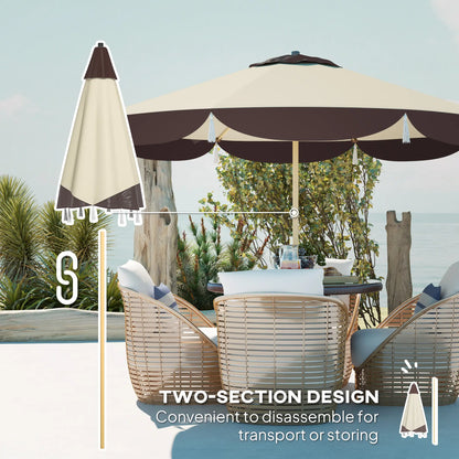 9FT Patio Umbrella, UPF 50+, 8 Ribs, Vented, Beige Sun Umbrellas at Gallery Canada